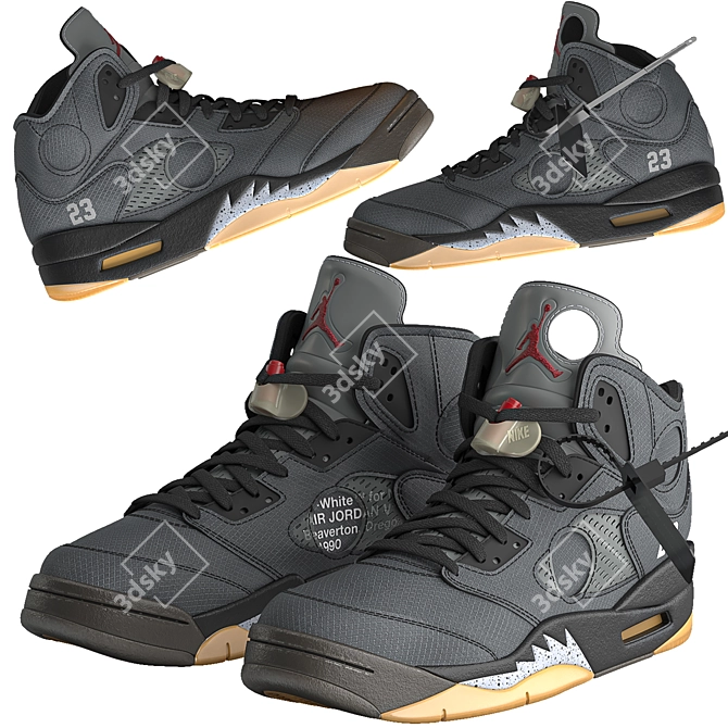 3D Off-White Jordan 5 Model 3D model image 1
