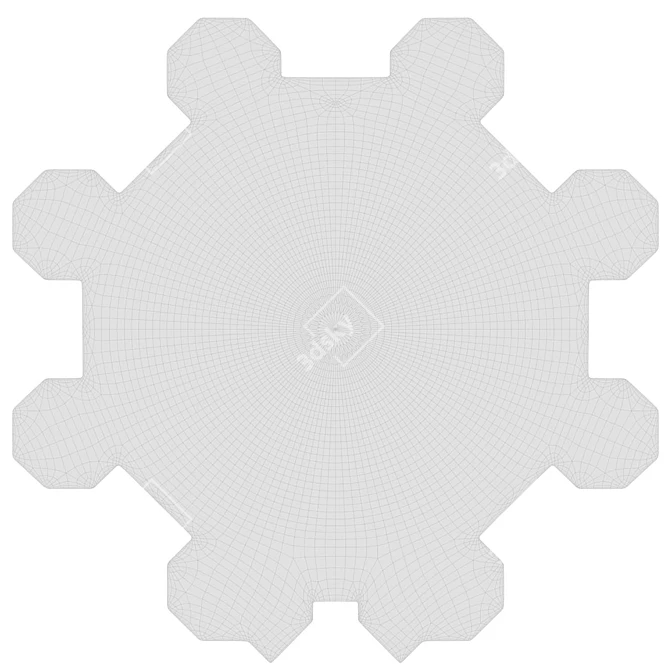 Silk & Wool Hand-Knotted Rug 3D model image 3