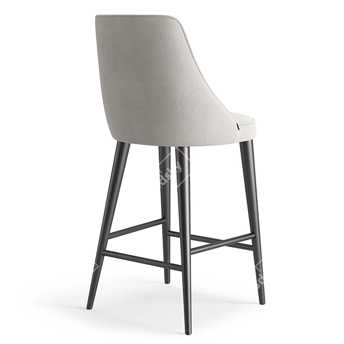 Modern Birch Bar Stool with Soft Seat 3D model image 4
