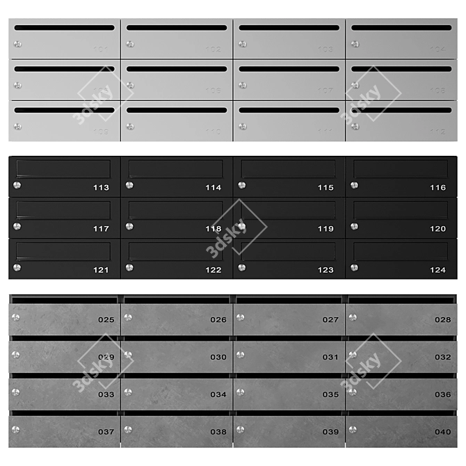 Safety Letter Box Mailboxes Set 3D model image 1