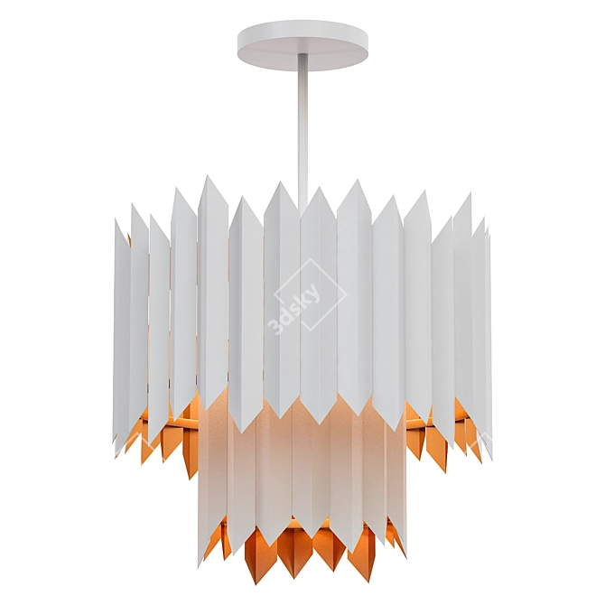 Elegant Syrie White Chandelier 3D model image 1
