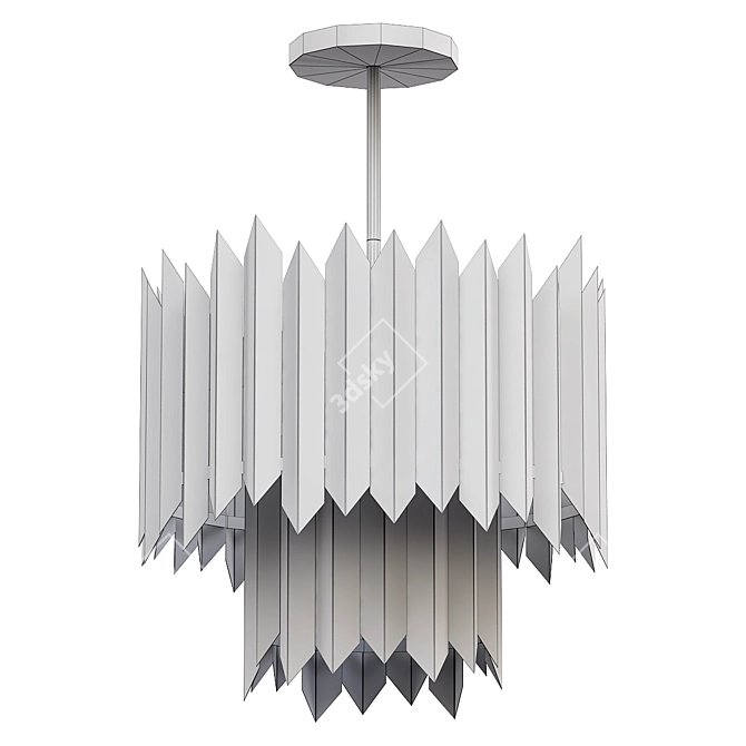 Elegant Syrie White Chandelier 3D model image 3