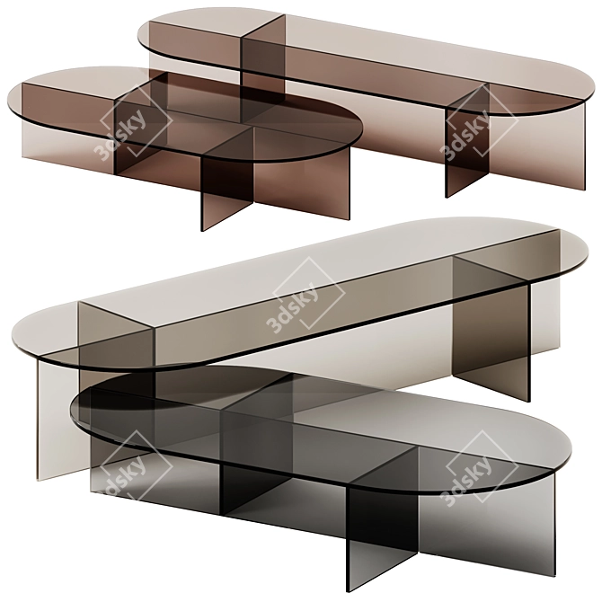 Sestante Glass Coffee Table Elegance 3D model image 1
