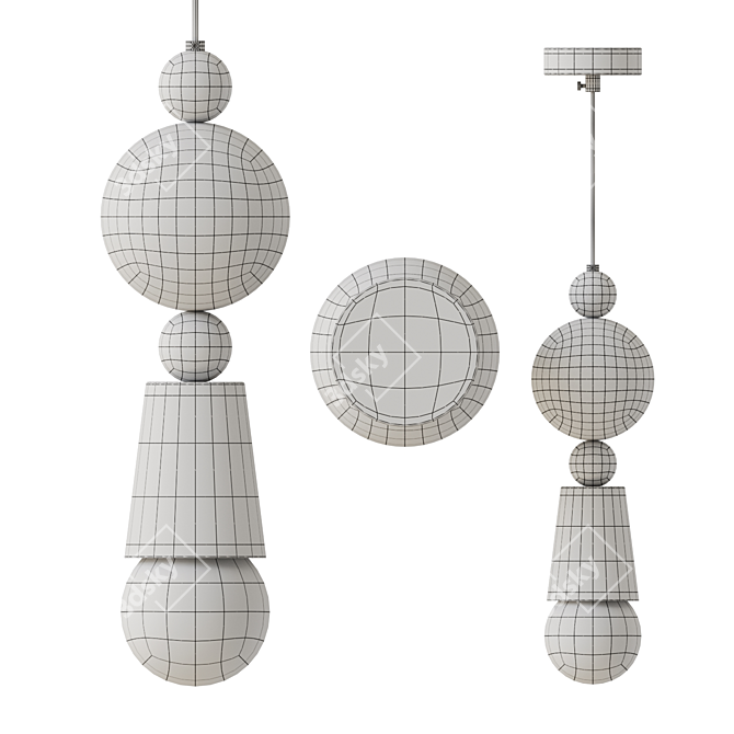 Designer Brass Clip Pendant Light 3D model image 1