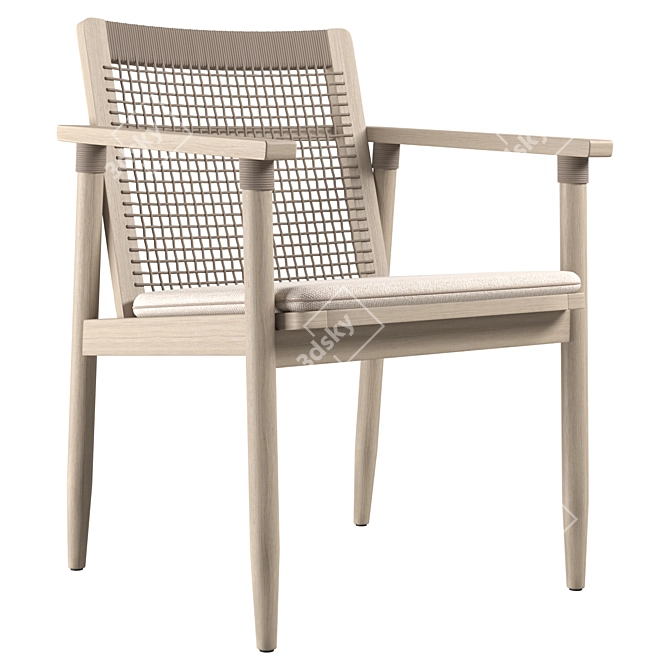 Sleek David Dining Armchair 3D model image 1