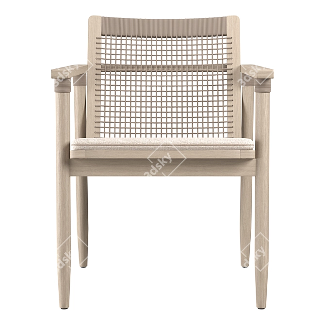 Sleek David Dining Armchair 3D model image 2