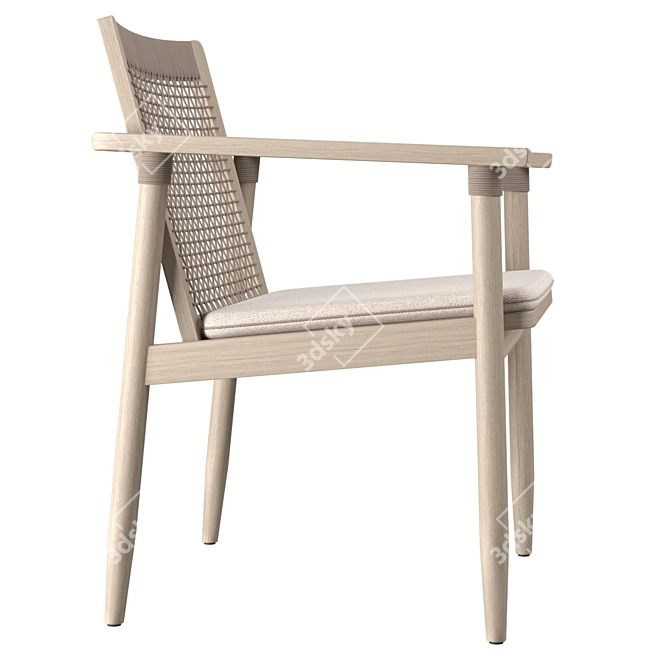 Sleek David Dining Armchair 3D model image 3