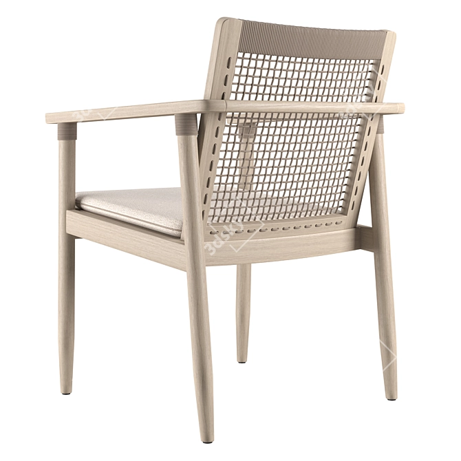 Sleek David Dining Armchair 3D model image 4