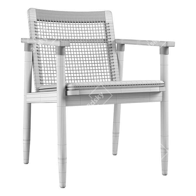 Sleek David Dining Armchair 3D model image 5