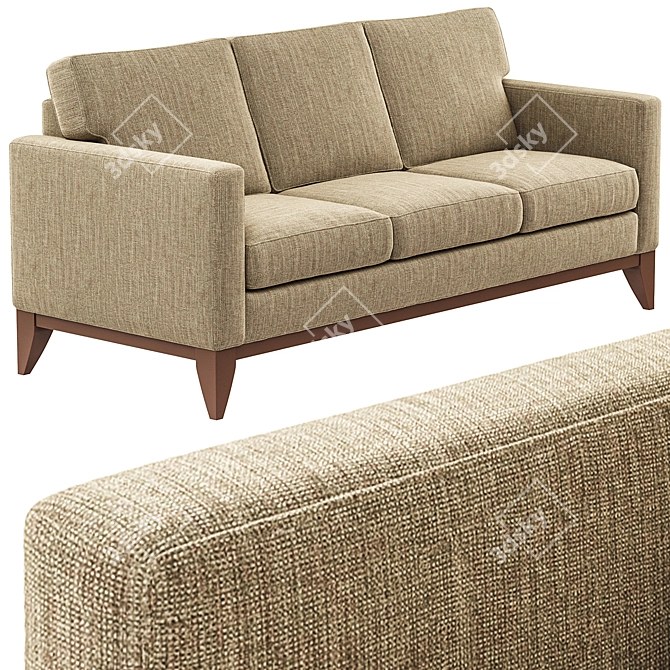 Elegant Cranford 3-Seater Sofa 3D model image 3