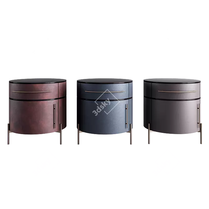 Plissé Leather Table Collection 3D model image 2