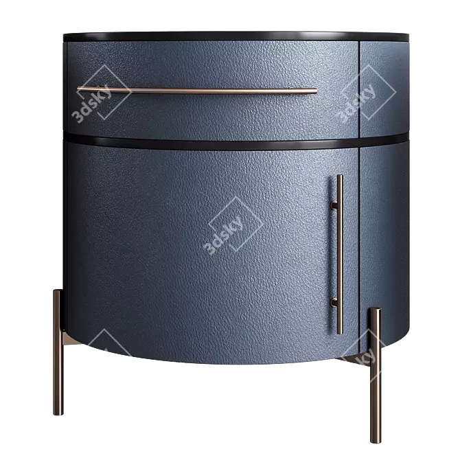 Plissé Leather Table Collection 3D model image 3