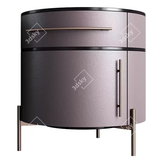 Plissé Leather Table Collection 3D model image 4