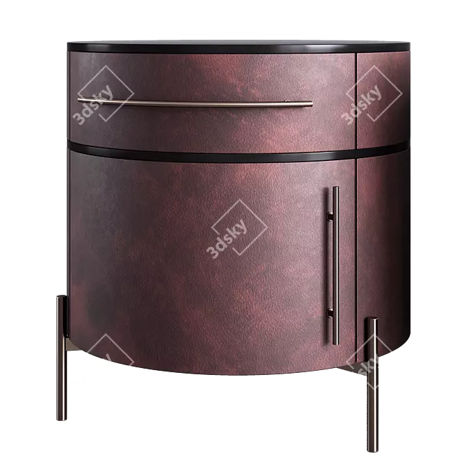 Plissé Leather Table Collection 3D model image 5