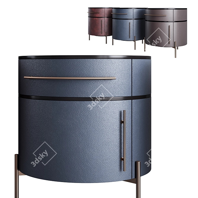 Plissé Leather Table Collection 3D model image 8