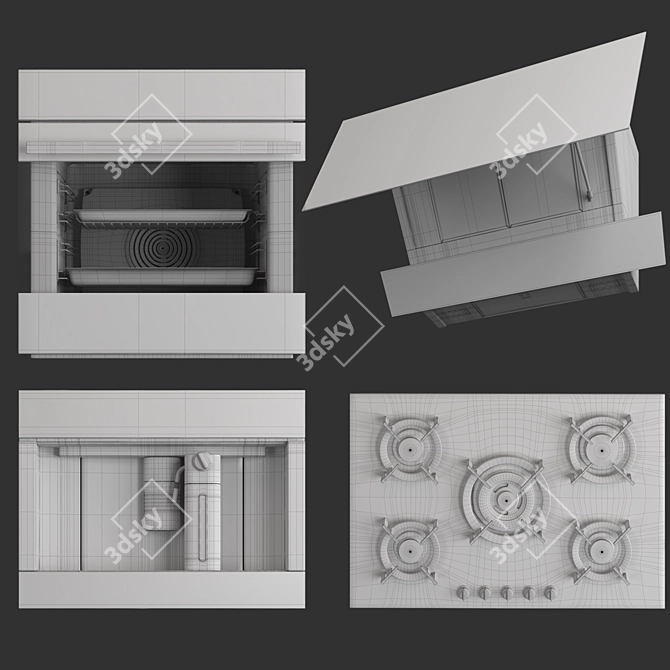  Smeg Kitchen Appliance Set 3D model image 7