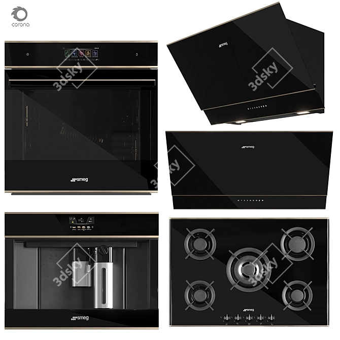  Smeg Kitchen Appliance Set 3D model image 8