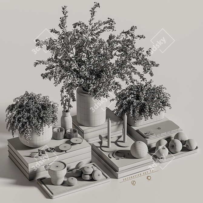 Elegant Decorative Set 76 (By Shayan Sharify) 3D model image 7