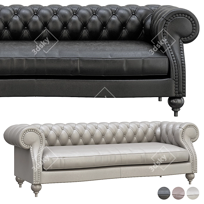 Elegant Baxter Diana Chester Sofa 3D model image 1