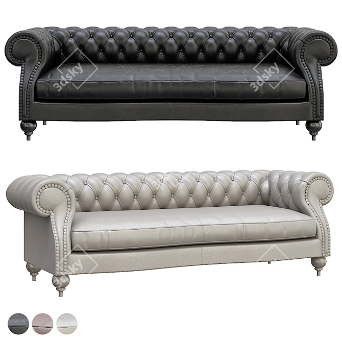 Elegant Baxter Diana Chester Sofa 3D model image 3