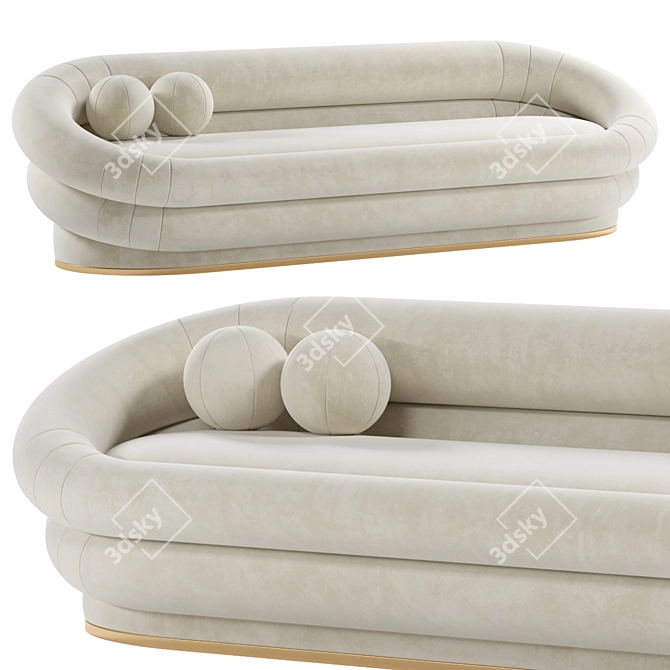 Sleek Dallas Sofa 2017 Collection 3D model image 1