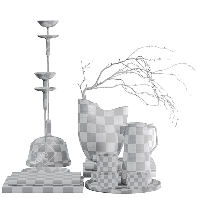 Modern Decor Set 02 3D model image 6