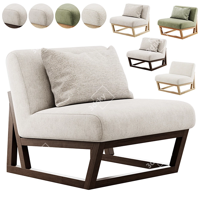 Title: Leonie Lounge Chair 3D Model 3D model image 1