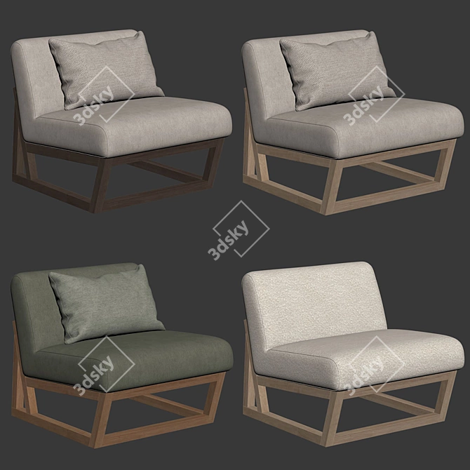 Title: Leonie Lounge Chair 3D Model 3D model image 7
