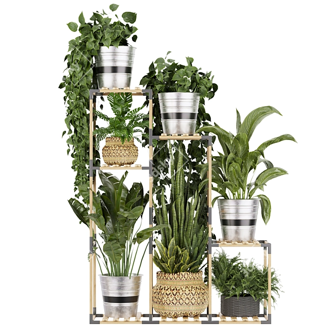 Premium Plant Collection Stand Decor 3D model image 2