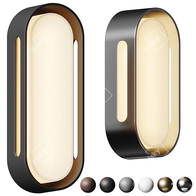 Illusion Oval LED Wall Sconce 3D model image 1