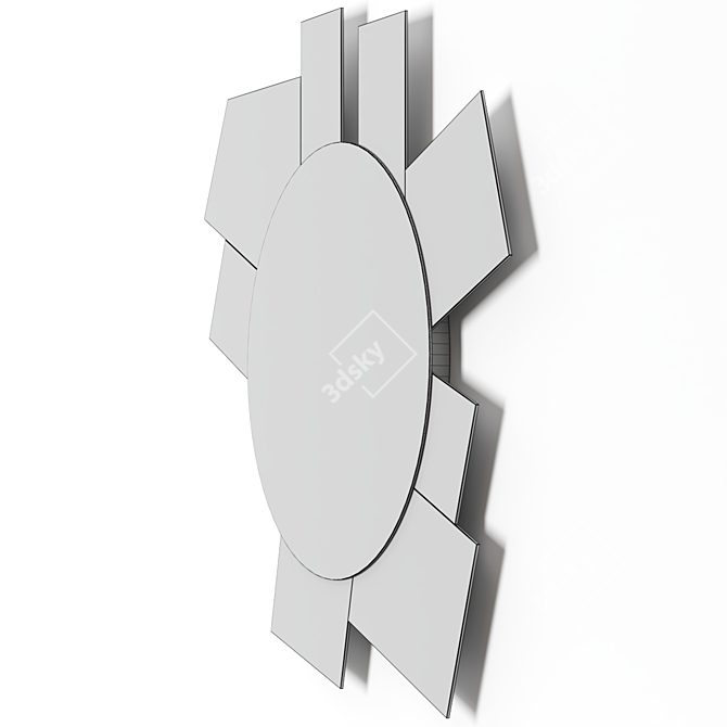 Round Framed Wall Mirror Glass 3D model image 4