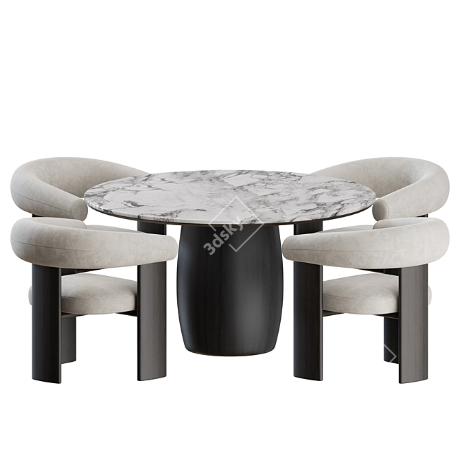 Modern Dining Set by Maes 3D model image 1