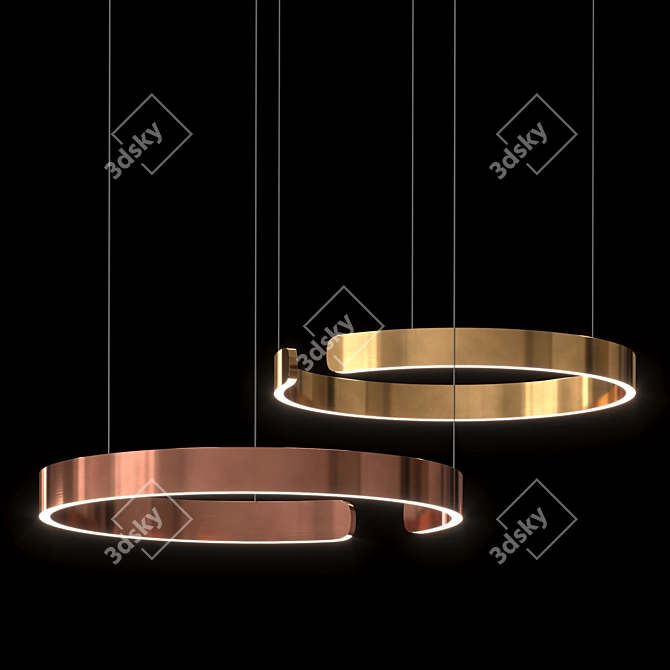 Elegant Circun Chandelier Fixture 3D model image 2