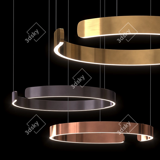 Elegant Circun Chandelier Fixture 3D model image 3