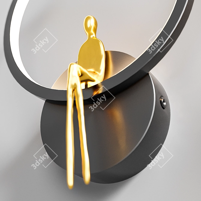 Glowing Figure LED Wall Light 3D model image 3