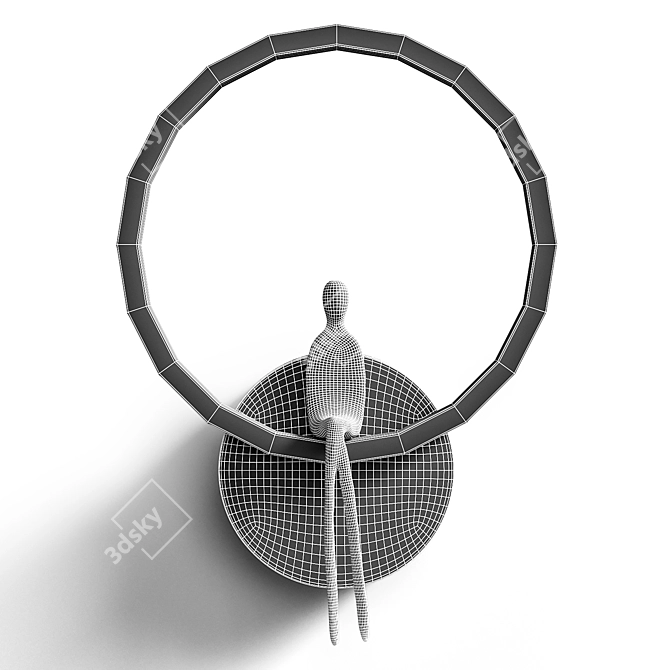 Glowing Figure LED Wall Light 3D model image 4