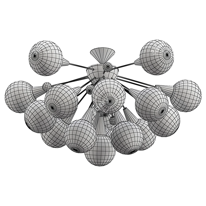 Sputnik Green Glass Chandelier 3D model image 3