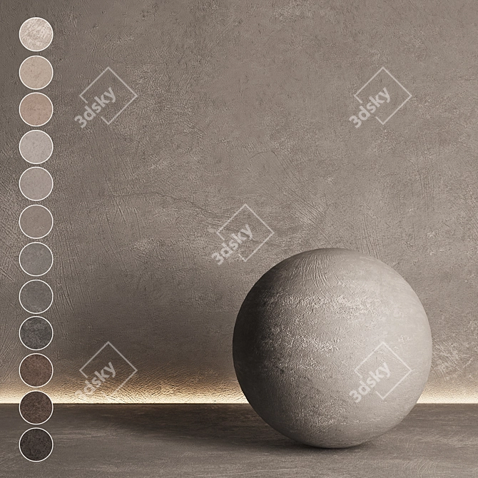 Textured Seamless Decorative Plaster Set 3D model image 1