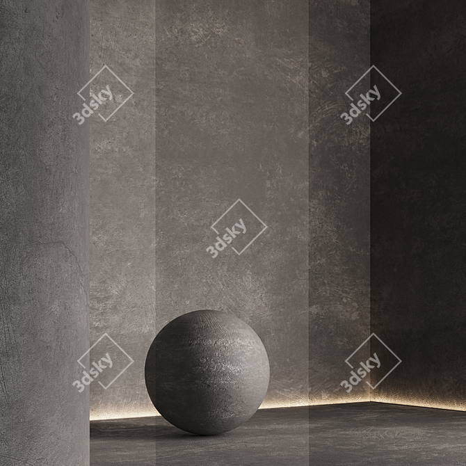 Textured Seamless Decorative Plaster Set 3D model image 4