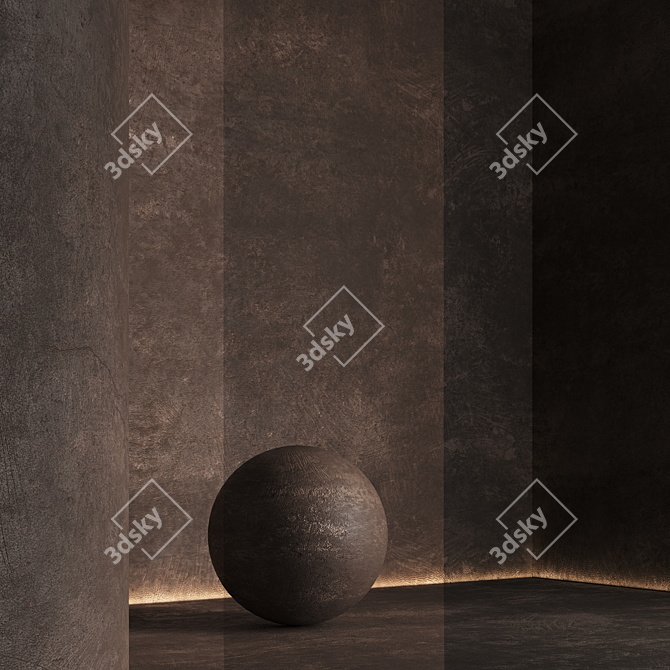 Textured Seamless Decorative Plaster Set 3D model image 5