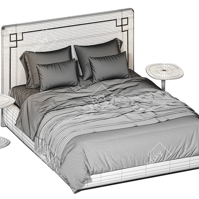 Luxurious Cazarina Bed Frame 3D model image 3