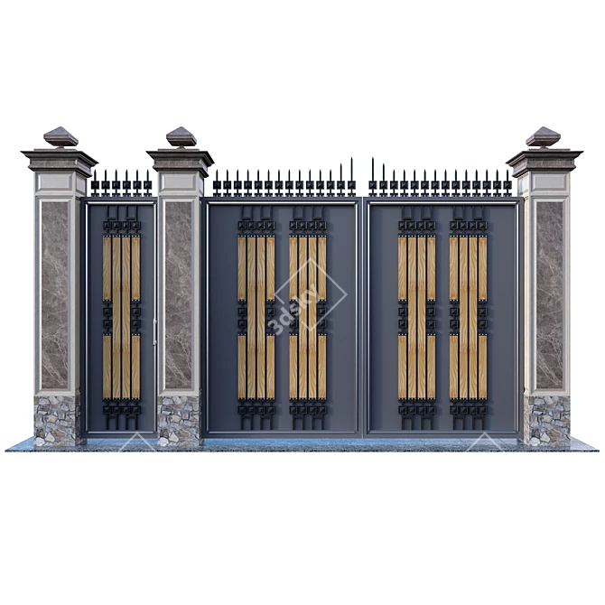 Metal Gate Model 3D model image 2