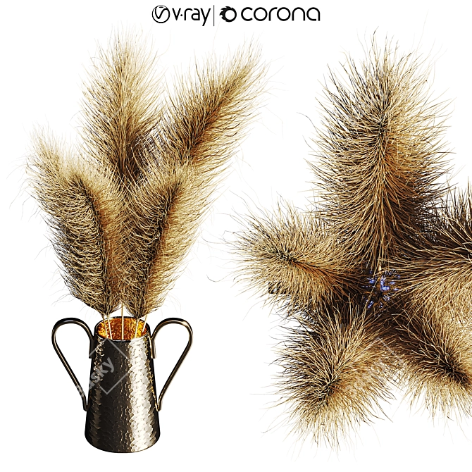 High-Quality Pampas Vase OBJ Model 3D model image 5