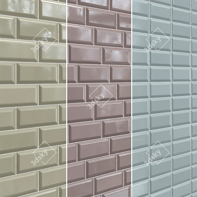 Metro Mint Tile Set 007 3D model image 2