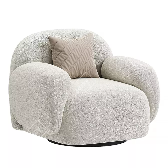 Modern Swivel Chair in Camel 3D model image 2