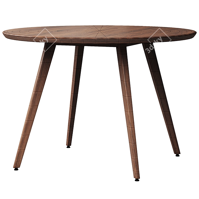 Scandinavian-Inspired Wagner Round Dining 3D model image 4