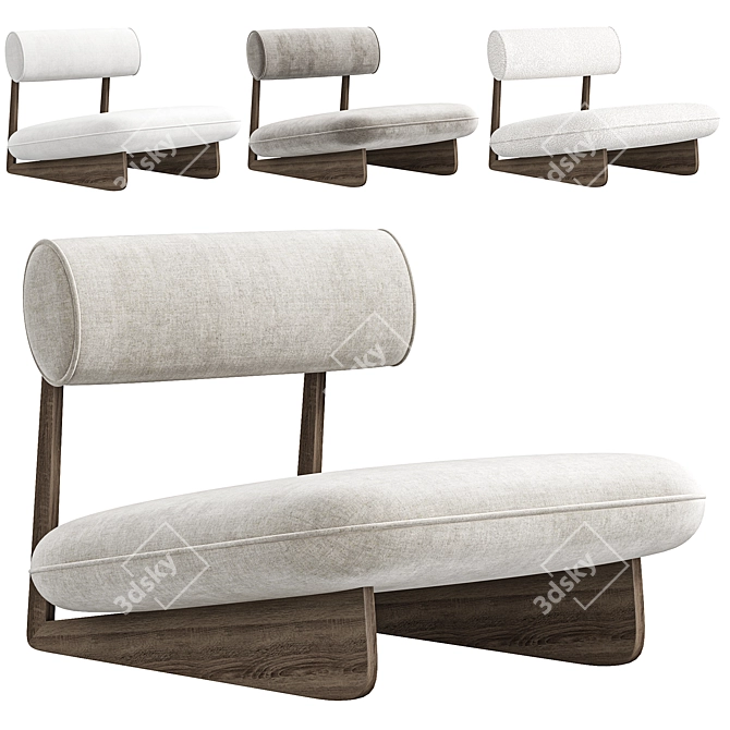  Sleek Modern Wabi Lounge Chair 3D model image 1