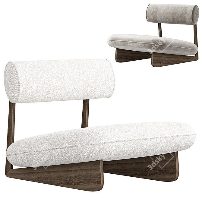 Sleek Modern Wabi Lounge Chair 3D model image 3