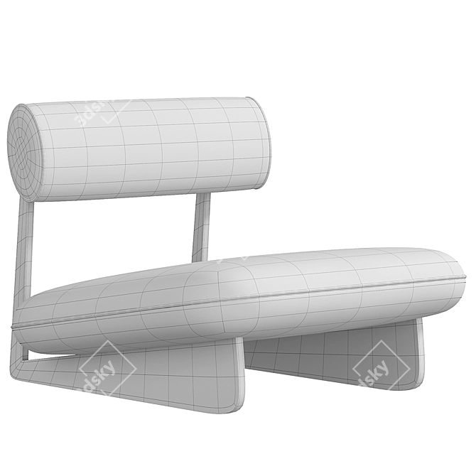  Sleek Modern Wabi Lounge Chair 3D model image 5