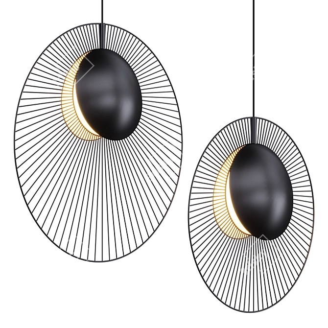 Sleek LED Pendant MAGDALENA BLACK 3D model image 1